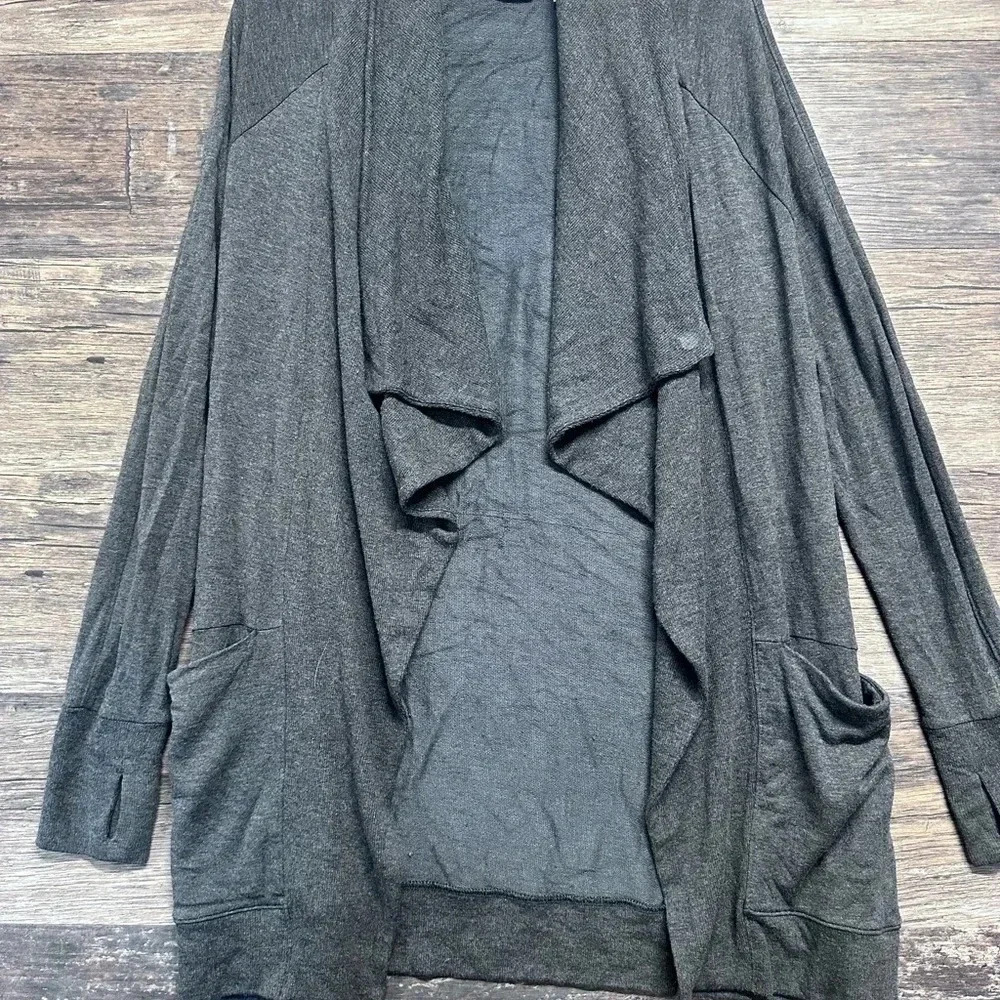 Athleta Dark Gray Open Front Cardigan Womens Small